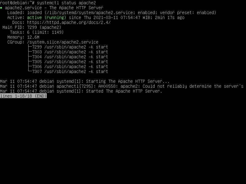 status apache2